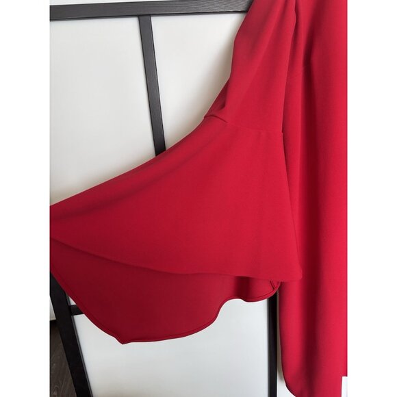 Vince Camuto Red Dress Plus Size 1X Cold Shoulder NWT Vamp Goth Cocktail - Picture 11 of 16
